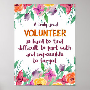 Volunteer Thank you Volunteer appreciation gift Poster