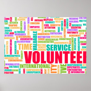 Volunteer Time and Service for Community Poster