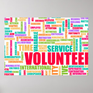 Volunteer Time and Service for Community Poster