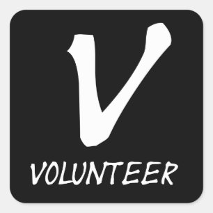 Volunteer Tshirts, Volunteer Buttons and more Square Sticker