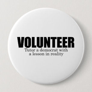 Volunteer - Tutor a democrat 4 Inch Round Button