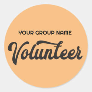 Volunteer with any group name and colour classic round sticker
