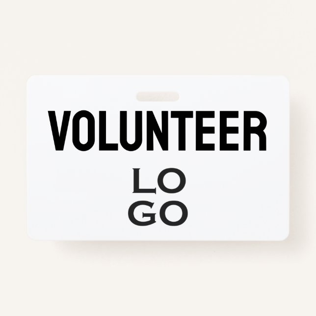 Volunteer with Custom Logo ID Badge (Front)