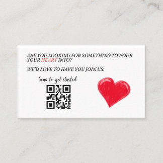 Volunteer With Us QR Code Business Cards