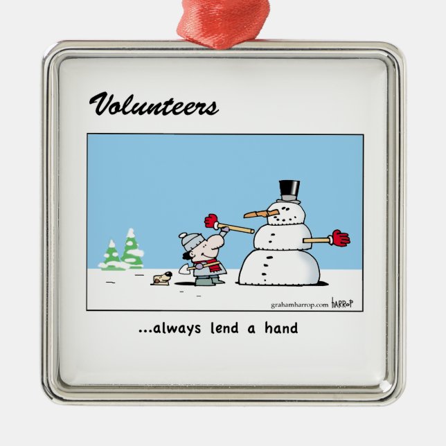 Volunteers always lend a hand! metal ornament (Front)