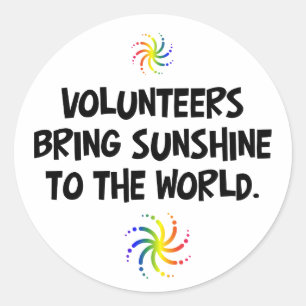 Volunteers bring sunshine to the world classic round sticker