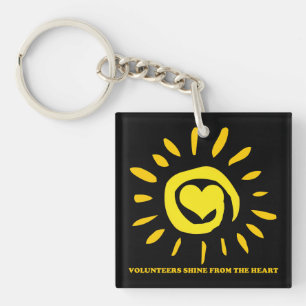 Volunteers shine from the heart light up the world keychain