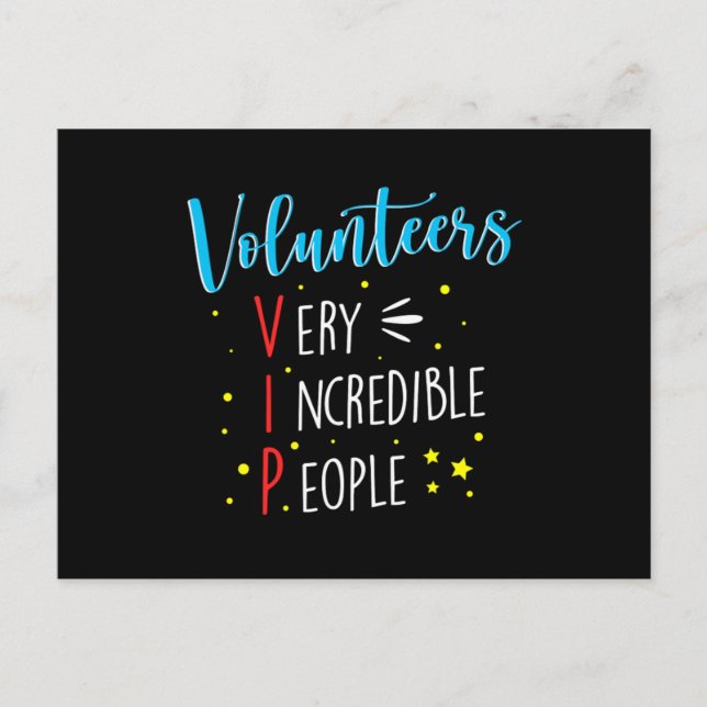 Volunteers VIP Volunteer Volunteering Charity Resc Postcard (Front)