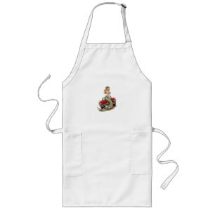 Voluptuous Blonde Mermaid on Red Vintage Car – Fan Long Apron