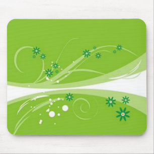 Volutes � flowers on green motif - mouse pad