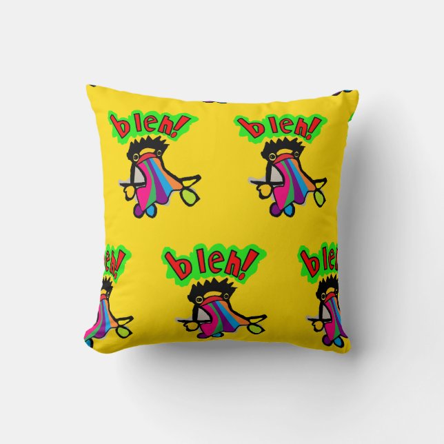 vomiting rainbow  pillow  cartoon (Front)