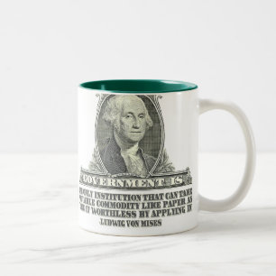 Von Mises on Paper Money Two-Tone Coffee Mug