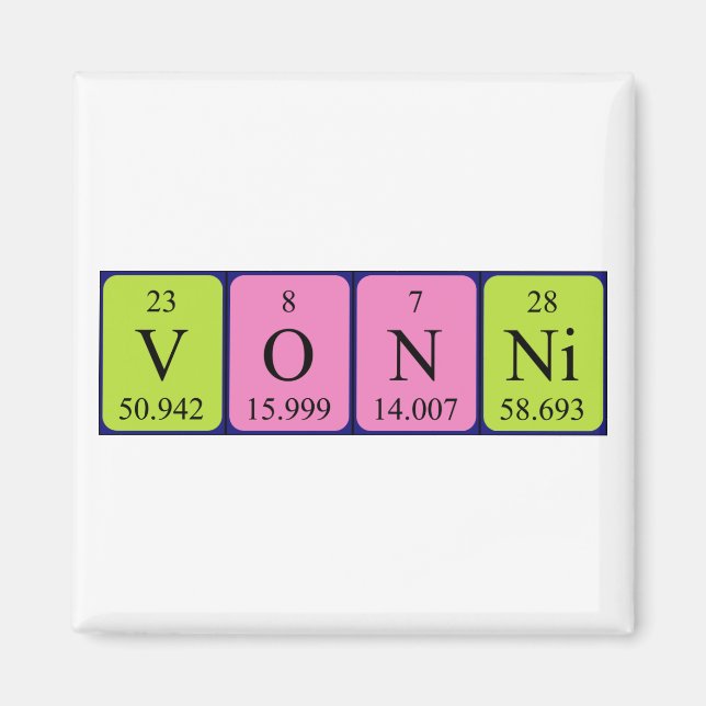 Vonni periodic table name magnet (Front)