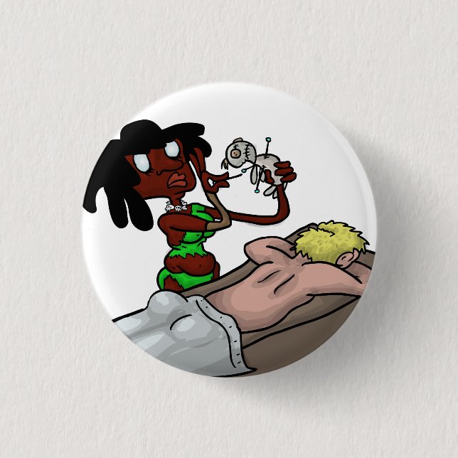 Voodoo Acupuncture 1 Inch Round Button (Front)