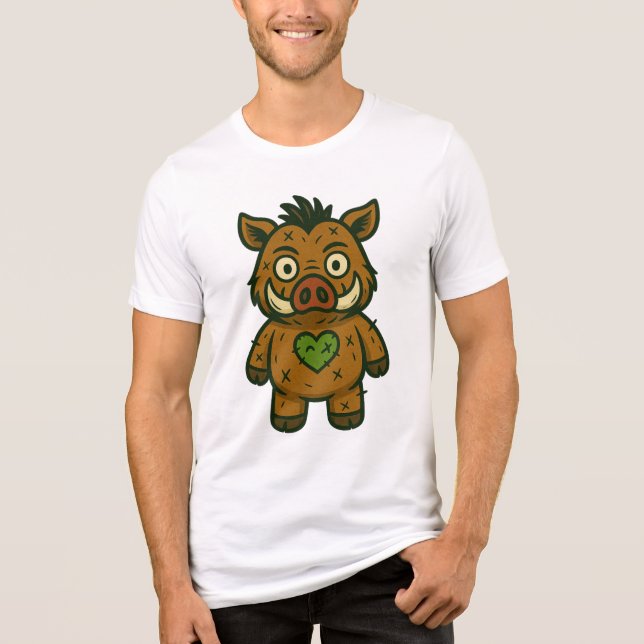 Voodoo Boar – Patchy Warrior Piglet Tri-Blend Shirt (Front)