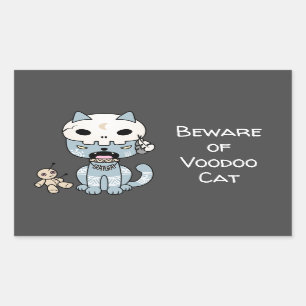 Voodoo Cat Custom Text Dark Grey Sticker