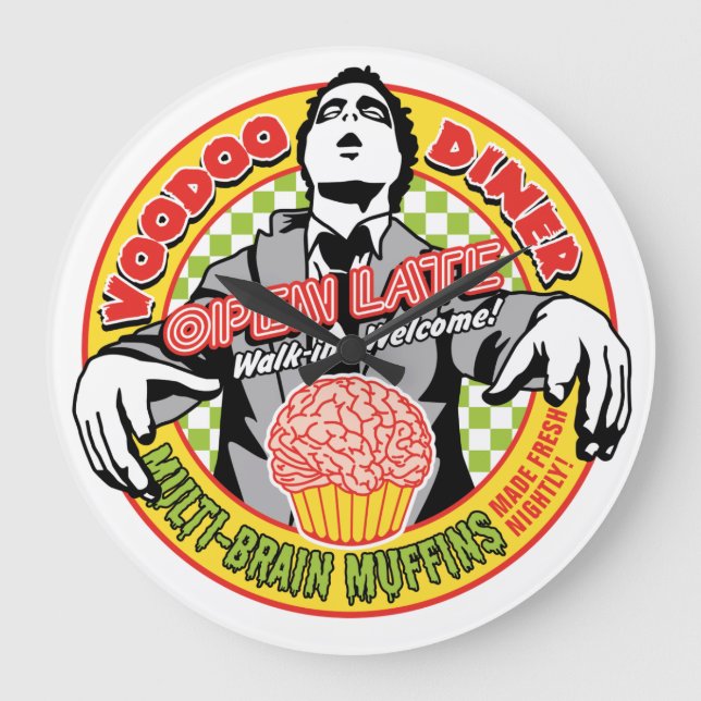 Voodoo Diner Round (Large) Wall Clock (Front)