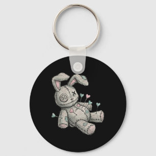 Voodoo Doll Bunny Needles Heart Heartbreak Easter Keychain