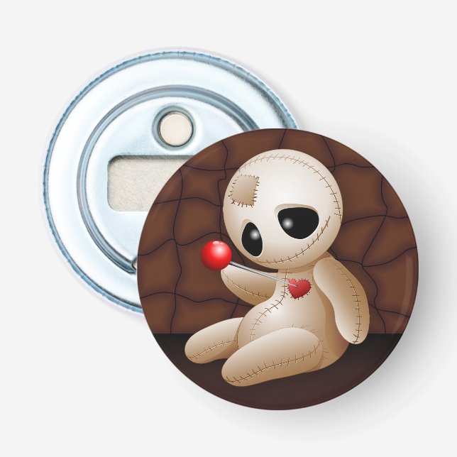 Voodoo Doll Cartoon in Love Bottle Opener (Front)