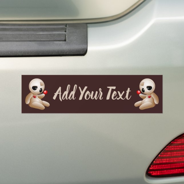 Voodoo Doll Cartoon in Love Bumper Sticker (On Car)