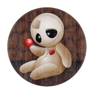 Voodoo Doll Cartoon in Love Cutting Board