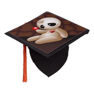 Voodoo Doll Cartoon in Love Graduation Cap Topper