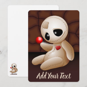 Voodoo Doll Cartoon in Love Holiday Card