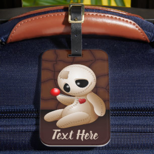 Voodoo Doll Cartoon in Love Luggage Tag