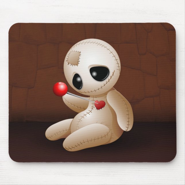 Voodoo Doll Cartoon in Love Mouse Pad (Front)