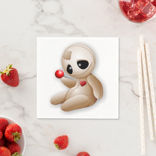 Voodoo Doll Cartoon in Love Napkin (Insitu)