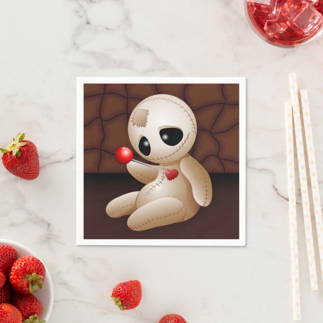 Voodoo Doll Cartoon in Love Napkin (Insitu)