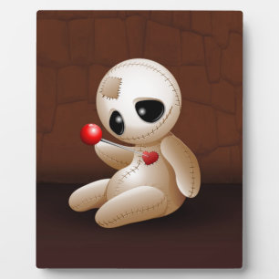 Voodoo Doll Cartoon in Love Plaque