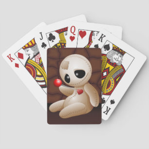 Voodoo Doll Cartoon in Love Playing Cards