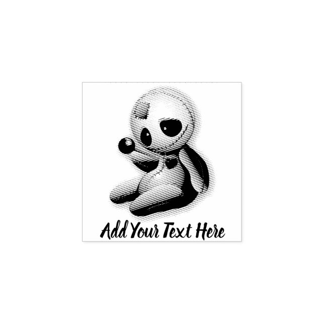Voodoo Doll Cartoon in Love Rubber Stamp (Imprint)