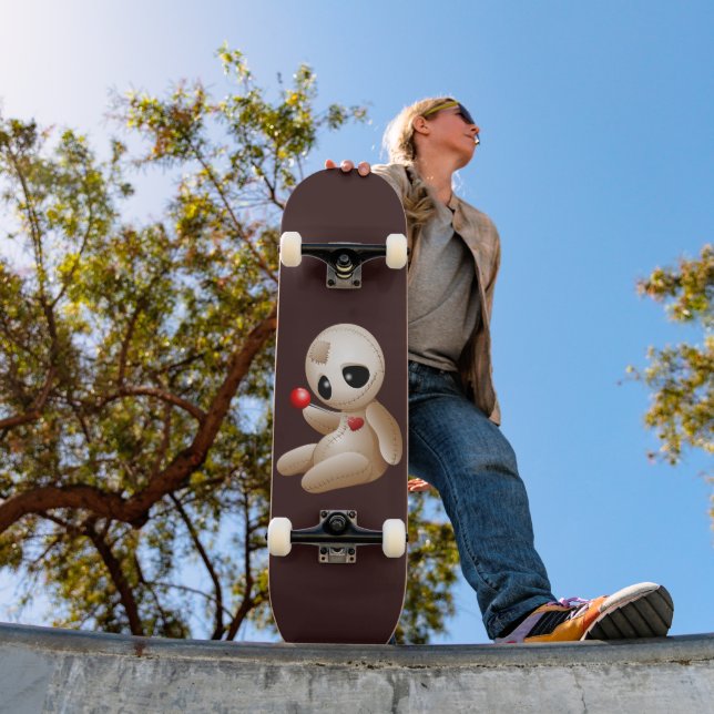 Voodoo Doll Cartoon in Love Skateboard (Outdoor 1)