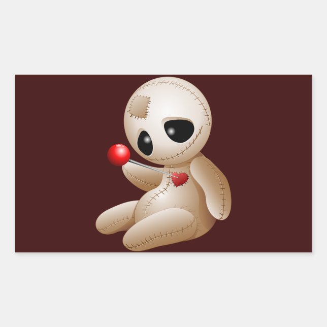 Voodoo Doll Cartoon in Love Sticker (Front)