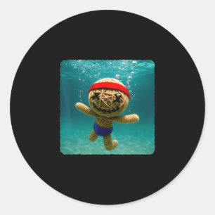 Voodoo Doll Diving Underwater Ocean Diver Swimming Classic Round Sticker
