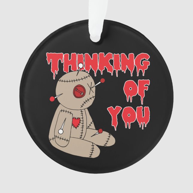 Voodoo Doll Funny Halloween Horror Ornament (Front)
