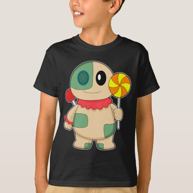 Voodoo Doll Halloween Lollipop T-Shirt (Front)