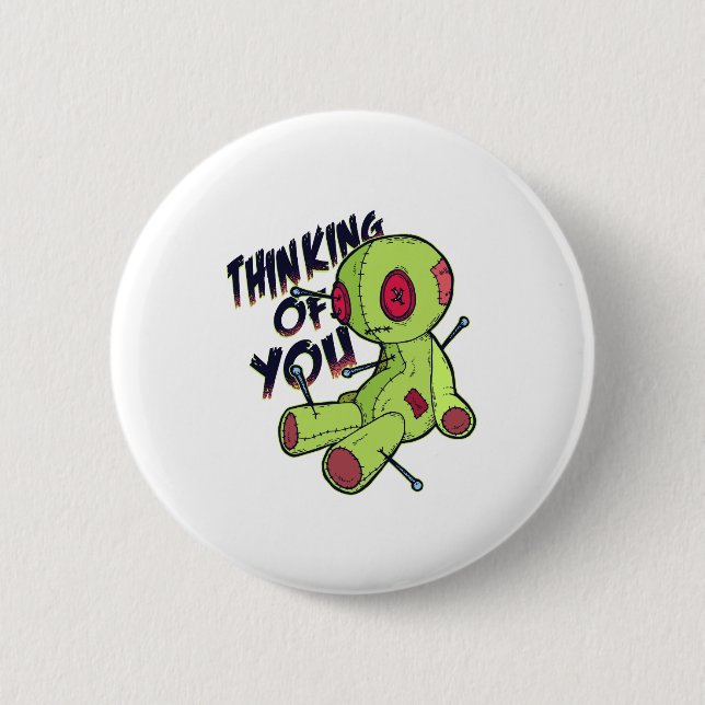 Voodoo Doll Thinking of You 2 Inch Round Button (Front)