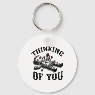 Voodoo Doll Thinking Of You Funny Goth Halloween C Keychain
