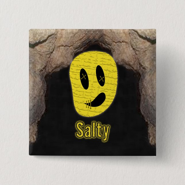 Voodoo Heads ~ Cave 2 Inch Square Button (Front)