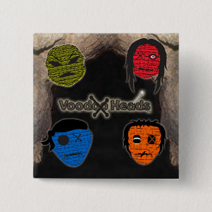 Voodoo Heads ~ Cave 2 Inch Square Button