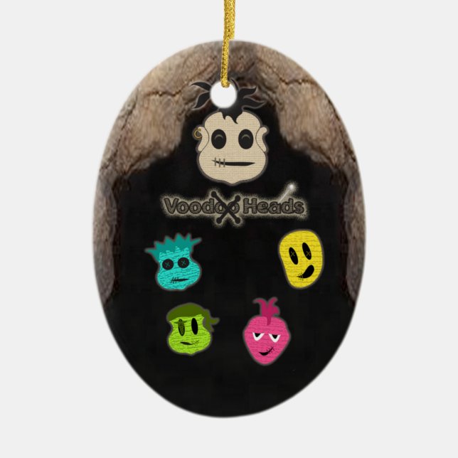 Voodoo Heads ~ Cave Ceramic Ornament (Front)