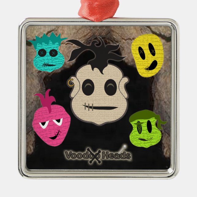 Voodoo Heads ~ Cave Metal Ornament (Front)