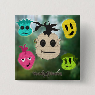 Voodoo Heads ~ Swamp 2 Inch Square Button