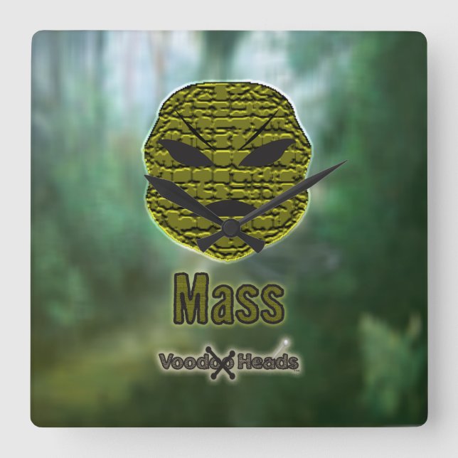 Voodoo Heads ~ Swamp Square Wall Clock (Front)