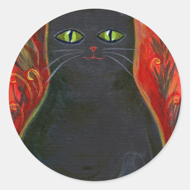 Voodoo Kitty Classic Round Sticker (Front)