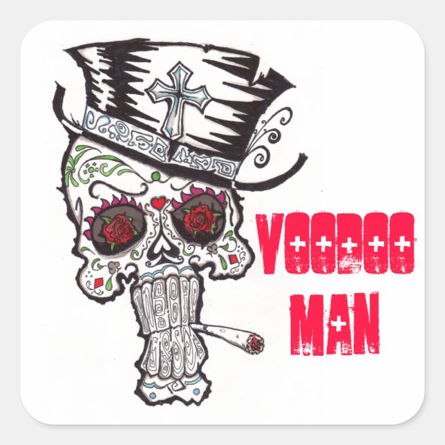 voodoo Man Square Sticker (Front)