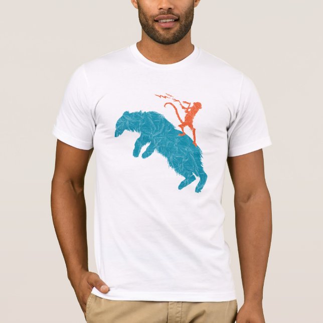 Voodoo Monkey vs Big Blue Bear T-Shirt (Front)